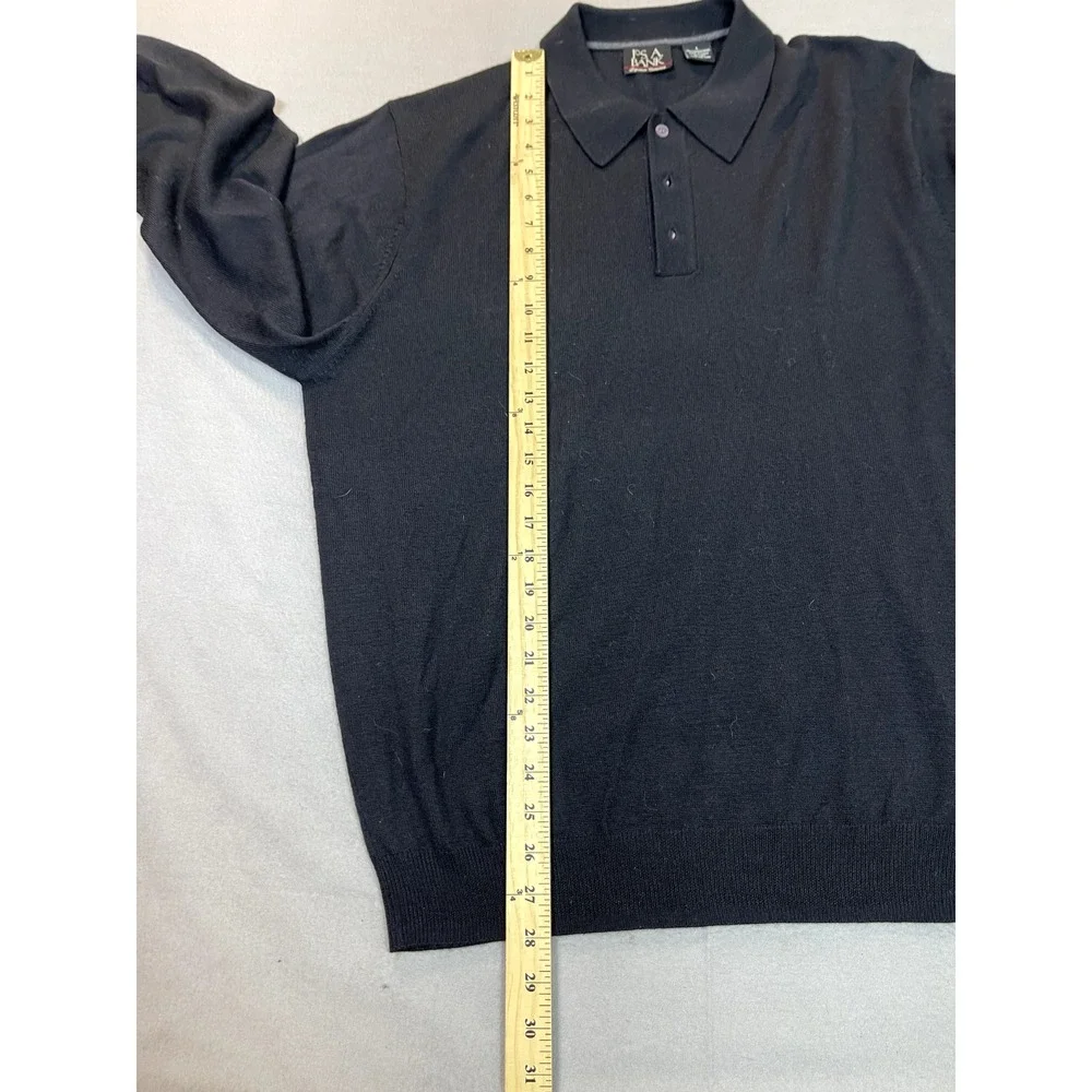 Jos.‎ A. Bank Sweater Merino Wool Large mens Black Sweatshirt